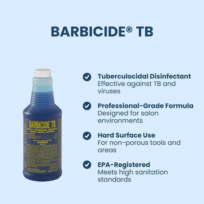 BARBICIDE TB disinfectant showing tuberculocidal efficacy and professional hard surface sanitation